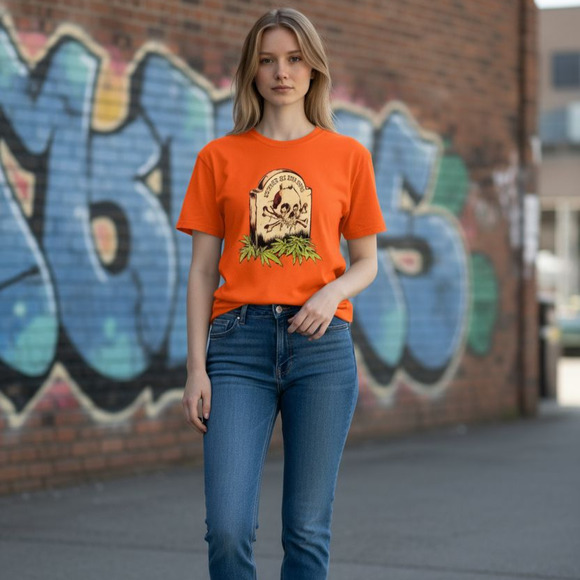 Cannabox new orange Stoned to the Bones graphic tee unisex size S - Picture 9 of 9